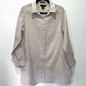 Tahari linen oversize Cream Linen tunic M‎